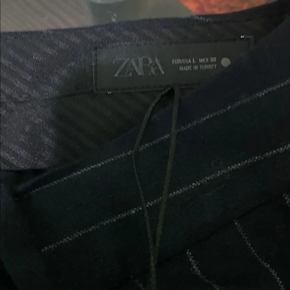Zara ZW COLLECTION WOOL PINSTRIPE PANTS Sz L - Picture 12 of 12
